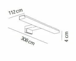 Aplique Led 308 Mm Rect. – Cromo Modelo Apliques – 7659002 – Manillons Torrent