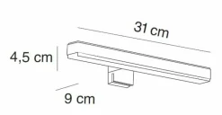 Aplique Led 310 Mm Rect. Negro Mate Modelo Apliques – 7662081 – Manillons Torrent
