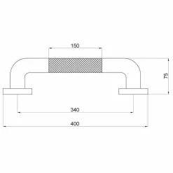Asa/Barra Seguridad Antideslizante De 40 Cm Acero Inoxidable Cromo – Oxen – 140522