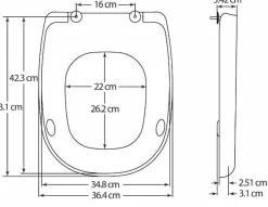 Asiento Con Tapa WC De Madera Bisagras Cromadas 100360 – Nofer