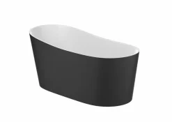Bañera De STONEX® Ovalada Negra Con Desagüe Click-clack Y Sifón – Maui – Roca – A2484990K0