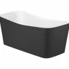 Bañera De STONEX® Rectangular Negra Con Desagüe Click-clack Y Sifón – Maui – Roca – A2485020K0