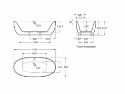 Bañera De SURFEX® Oval Blanca Con Desagüe – Beyond – Roca – A248465000