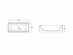 Bañera De SURFEX® Rectangular Con Juego De Desagüe – Modo – Roca – AB10070832000000