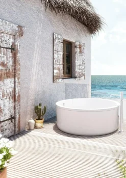 Bañera Exterior Acrílica Con Estructura Ø 150 Cm – Abot – Baños10
