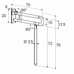 Barra Apoyo Abatible C/Pata – Blanco Modelo Combis – 1854075 – Manillons Torrent