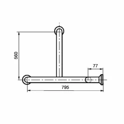 Barra De Apoyo Bañera Horizontal Inox Brillo – PrestoEquip – 78165