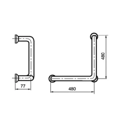 Barra De Apoyo En ángulo Inox Blanco – Prestobar Inox 160 – Presto Equip – 68160
