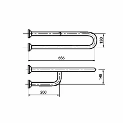 Barra De Apoyo Mural Inox Brillo – PrestoEquip – 78135