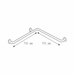 Barra De Apoyo ángulo Horizontal Inox Blanco – PrestoEquip – 68155