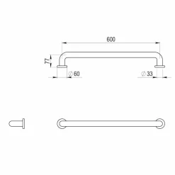Barra De Apoyo Recta 600 Mm Luxcover Mármol Blanco – Prestoequip – MB570