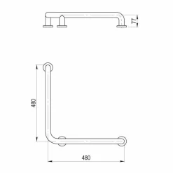 Barra De ángulo Negra Para Ducha – LuxCover Mármol – PrestoEquip – MN160