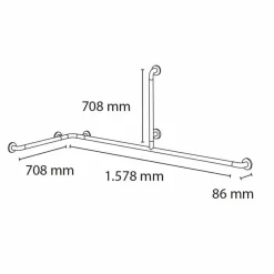 Barra De Sujeción En ángulo Para Bañeras – Prestobar 195 – PrestoEquip – 89195