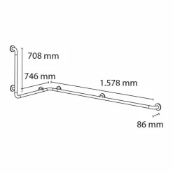 Barra De Sujeción Vertical Para Bañeras – Prestobar 190 – PrestoEquip – 89190