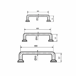 Barra Recta Inox Blanco 300 Mm – Prestobar 285 – PrestoEquip – 68285