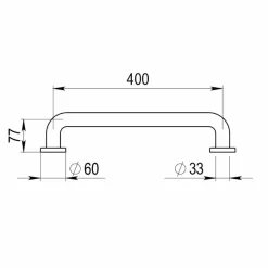 Barra Recta Inox Brillo 400 Mm – Prestobar 285 – PrestoEquip – 88430