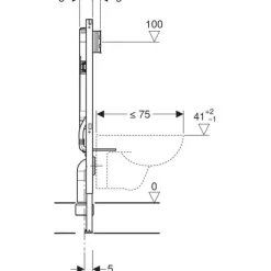 Bastidor Para Inodoro Suspendido , 114cm , Con Cisterna Empotrada Sigma 8 Cm , Codo De Desague De Pvc – Duofix – Geberit