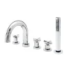 Batería Baño-ducha Cromo Mate Con Accesorios – Matrix – 8200561 – Galindo