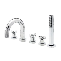 Batería Baño-ducha Cromo Mate Con Accesorios – Matrix – 8200561 – Galindo