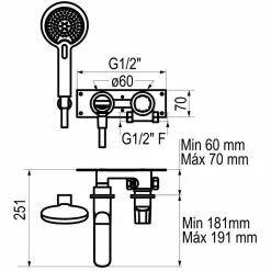 Batería Baño-ducha Esla – 7929400 – Galindo