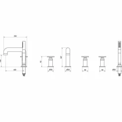 Batería Baño-ducha Repisa Pulsador Lever – Strem – 7970500 – Galindo