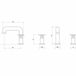 Batería Lavabo Alto Repisa Bimando Pulsador Lever Con Desagüe – Strem – 7979700 – Galindo