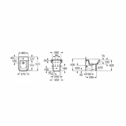 Bide De Porcelana Adosado A Pared Compacto – Roca – Dama