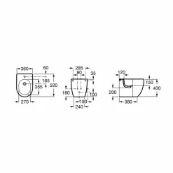 Bide De Porcelana Compacto Adosado A Pared – Roca – Meridian