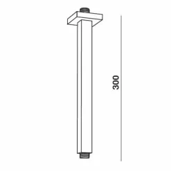 Brazo De Ducha Vertical Cuadrado Techo 300 Mm – 70100 – Galindo
