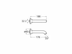 Caño De Pared Para Bañera – Lanta – Roca – A5A0803C00