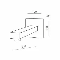 Caño Mural Rectangular Níquel – 68571 – Galindo – LuxCover