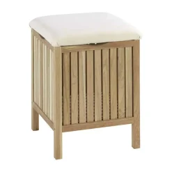 Cesto Con Asiento Nogal Marrón, 39x39x52 Cm – Norway – Wenko
