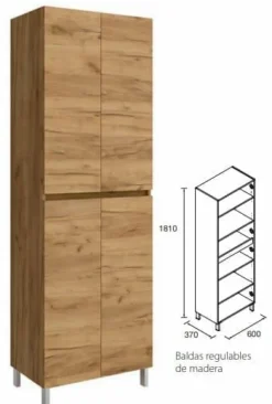 Columna Auxiliar 4 Puertas 60x37x181 Cm – Pilar Infinity – Salgar