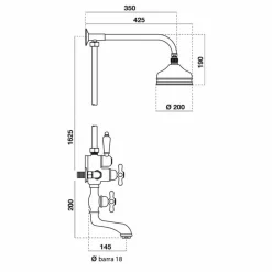 Columna De Baño-ducha Termostática Cromo Con Accesorios – Retro – 40041300 – Galindo