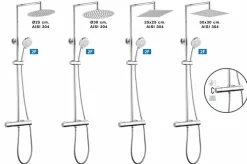 Columna De Ducha Berenice Con Termostática, Rociador Acero Inoxidable AISI304 De ¯30 Cm. – 20BER30SID02 – AQG