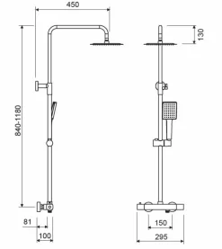 Columna De Ducha Grifería Termostática Oro Cepillado – Niza CO038 36 – Kassandra