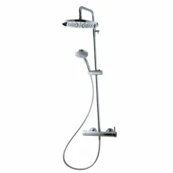 Columna De Ducha Mezcladora Theo Rociador 300 Mm Inox Y Flexo Pvc – 86450302 – Galindo