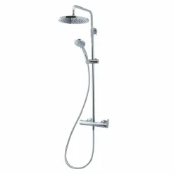 Columna De Ducha Mezcladora 200mm Abs, Flexo Pvc Y Maneral Pysa 5 Funciones Cromo – Nine – Galindo – 46250100