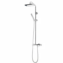 Columna De Ducha Mezcladora Zen Rociador Cuadrado 200 Mm Y Flexo Inox – 57050200 – Galindo