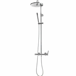 Columna De Ducha Mezcladora Cónico Blanco Rociador 300 Mm Inox Y Flexo Pvc – 71750304 – Galindo – LuxCover