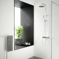 Columna De Ducha Mezcladora Cónico Rociador 250 Mm Inox Y Flexo Pvc – 71750301 – Galindo