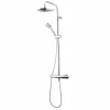 Columna De Ducha Mezcladora 200mm Abs, Flexo Inox Y Maneral Pysa 5 Funciones Cromo – Livra – Galindo – 49650100