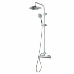Columna De Ducha Mezcladora Con Columna 200 mm Abs, Flexo Inox Y Maneral Pysa 5 Funciones Cromo – Karim Due – Galindo – 88950100