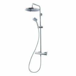 Columna De Ducha Mezcladora 250 Mm Abs, Flexo Pvc Y Maneral 5 Funciones Cromo – Nine – Galindo – 46250300