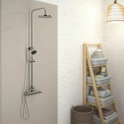 Columna De Ducha Mezcladora Theo Rociador 200 Mm ABS Y Flexo Inox – 86450100 – Galindo