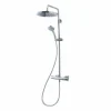 Columna De Ducha Mezcladora Nine Blanco Rociador 300 Mm Inox Y Flexo Pvc – 46250304 – Galindo – LuxCover