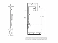 Columna De Ducha Monomando Mezcladora Con Altura Regulable A5A9A4FC00 M-PLUS Cromo – Victoria – Roca