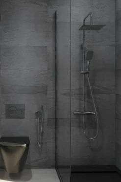 Columna De Ducha Nite Con Termostática, Rociador Acero Inoxidable AISI304 De ¯25 Cm. – 20NITR25ESD02 – AQG