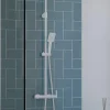 Columna De Ducha Nite Con Monomando, Rociador Acero Inoxidable AISI304 De 25×25 Cm. – 21NITC25ALA03 – AQG