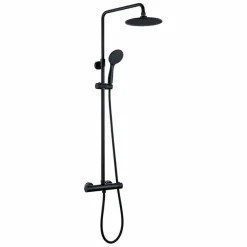 Columna De Ducha Termostática Negra Redonda – Combi – Llavisan – L125994